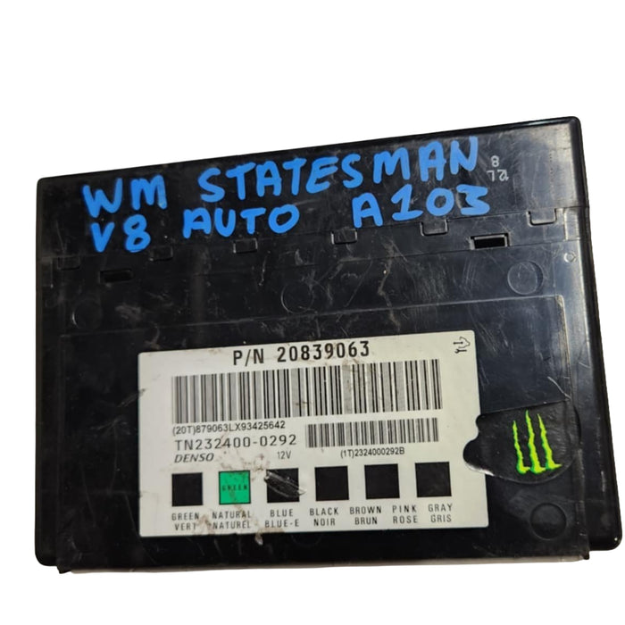 A103 - WM 2010 - HOLDEN STATESMAN - BODY CONTROL MODULE AUTO V8 - P/N #20839063