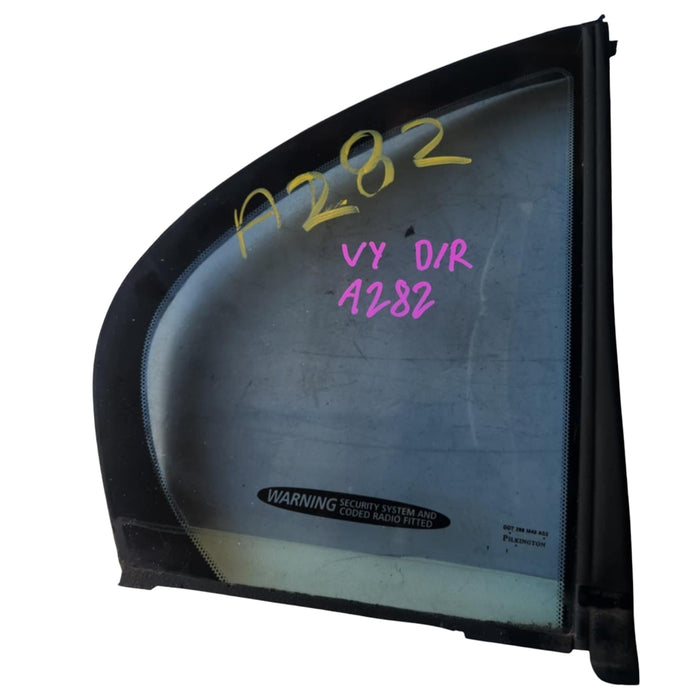 A282 - VY Holden Commodore Sedan - Rear QTR Window Glass - DRIVER'S SIDE