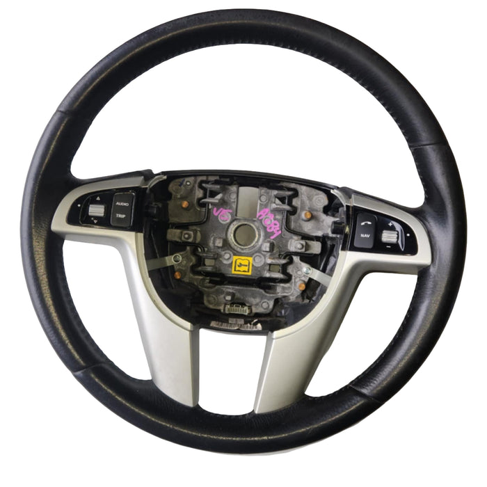 A284 - VE Holden Commodore - Leather Steering Wheel with Silver Trim