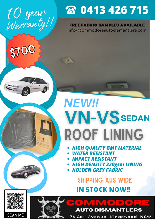 VN, VP, VR & VS Sedan Roof Lining *NEW*