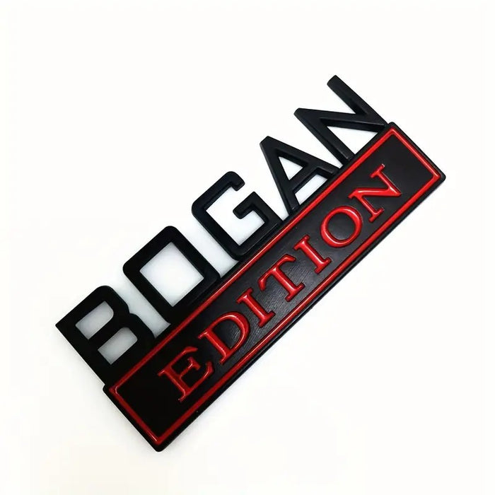 Bogan Edition Black & Red Emblem / Badge 8cm x 3.5cm