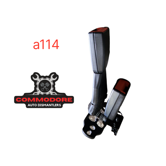 A144 - VN HOLDEN COMMODORE BT1 - Rear Twin Seatbelt Buckle - Trim: DRK GREY #16i
