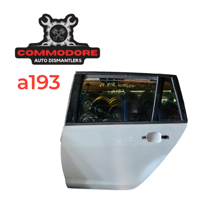 A193 - VF HOLDEN COMMODORE WAGON - DRIVER'S REAR DOOR - Herron White - #679F