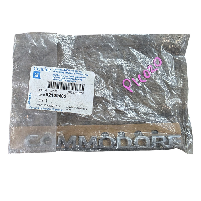 PIC020 - VY, VZ, VE - Holden "Commodore" Boot lid Badge NOS