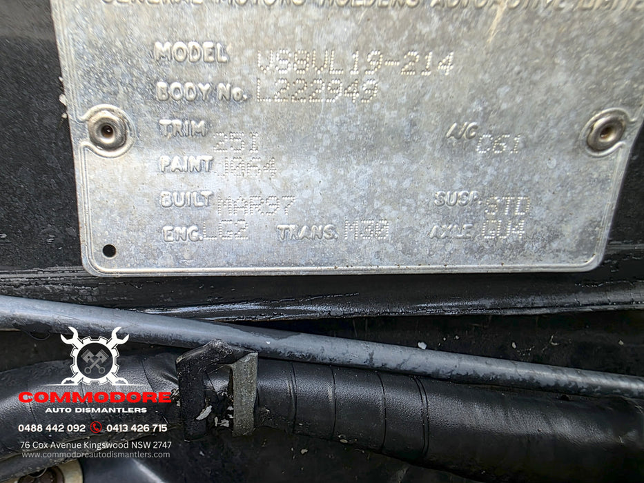 VN / VG / VP / VR / VS Holden Commodore - PASSENGER SIDE - Kick Panel / Dark Grey #25i Cloth- Part #92048897