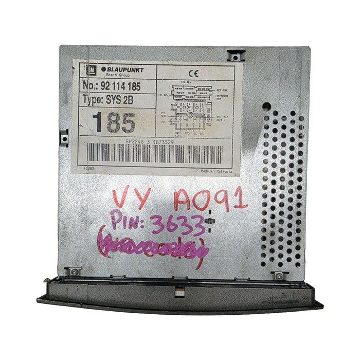A091 Vy Acclaim Blaupunkt Single Disc Stereo with PIN CODE