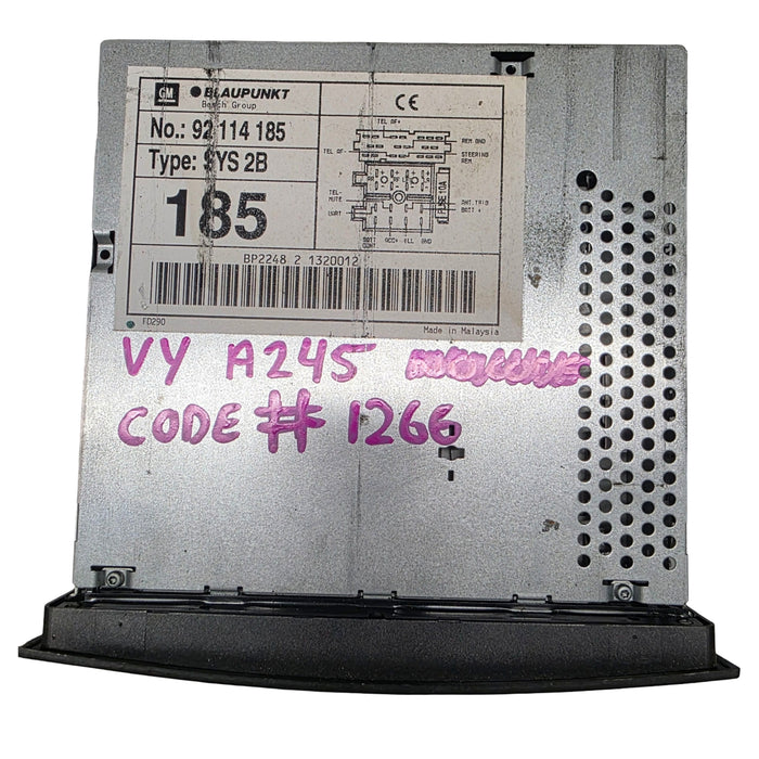 A245 - VY Holden Commodore - Blaupunkt Single Disk Stereo with CODE