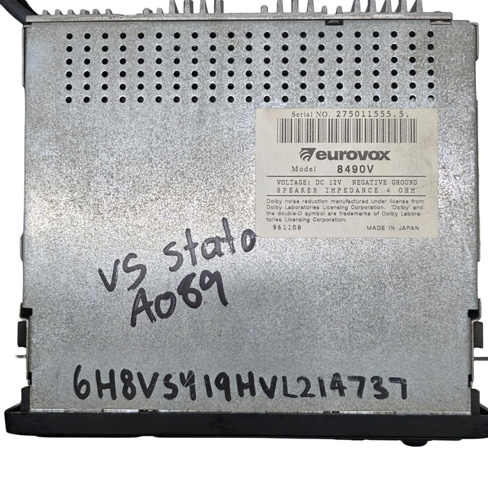 A089 - VS Holden Statesman - Eurovox Cassette Stereo Model 8490V with PIN CODE
