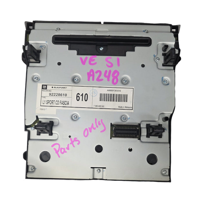 A248 - VE Holden Commodore - SV6 Series I - Stereo Face - Black - PARTS ONLY