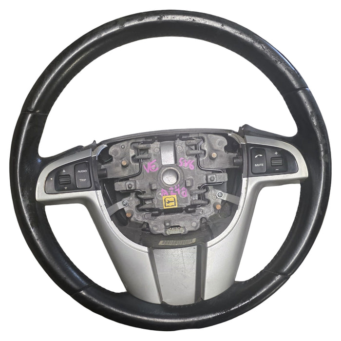 A248 - VE HOLDEN COMMODORE - Leather Steering Wheel with Silver Trim