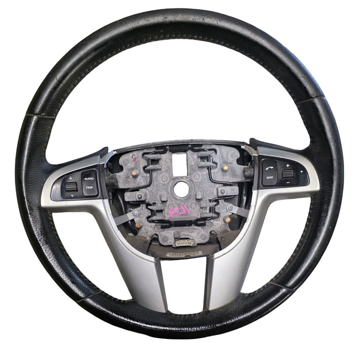 A211 - VE HOLDEN COMMODORE  - Leather Steering Wheel with silver trim