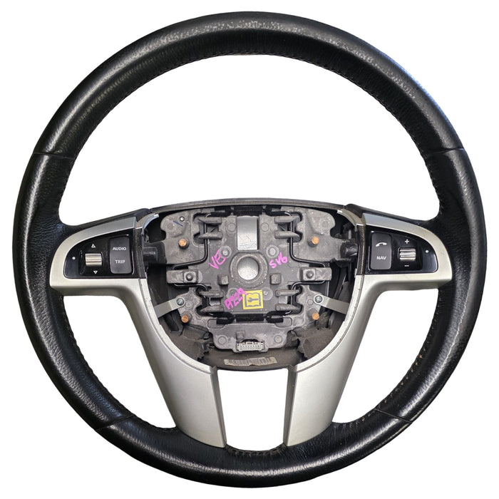 A229 - VE HOLDEN COMMODORE - Leather Steering Wheel with Silver Trim