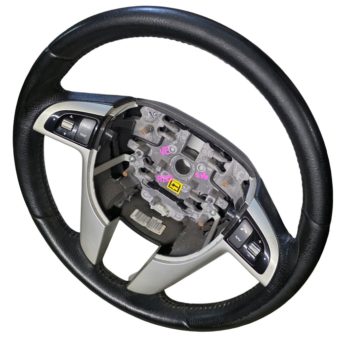 A229 - VE HOLDEN COMMODORE - Leather Steering Wheel with Silver Trim