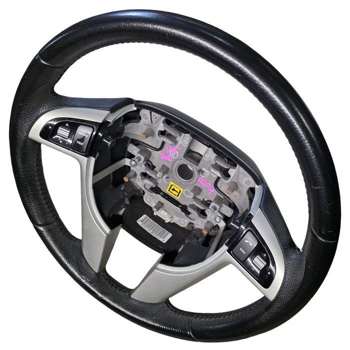 A204 - VE HOLDEN COMMODORE - Leather Steering Wheel with Silver Trim