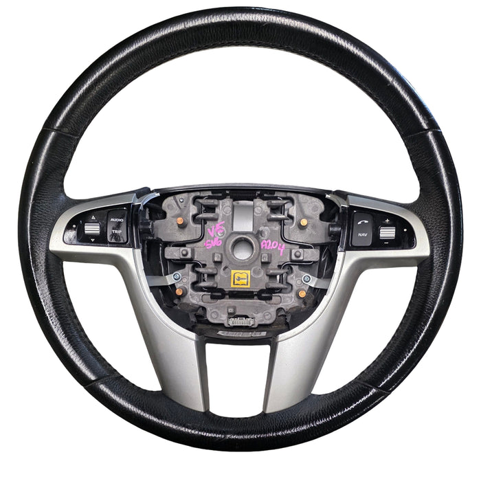 A204 - VE HOLDEN COMMODORE - Leather Steering Wheel with Silver Trim