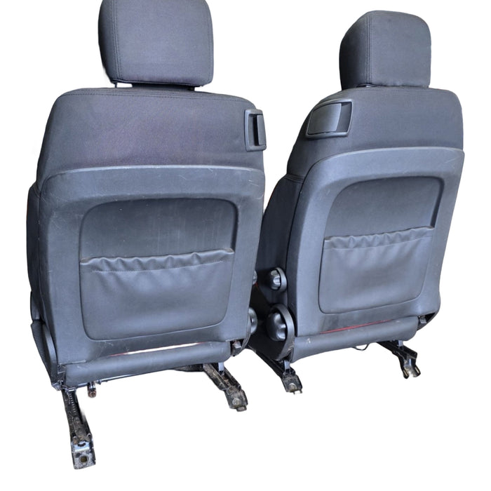 A284 - VE SV6 Holden Commodore Utility - Front Seats Red and Black Cloth - PAIR