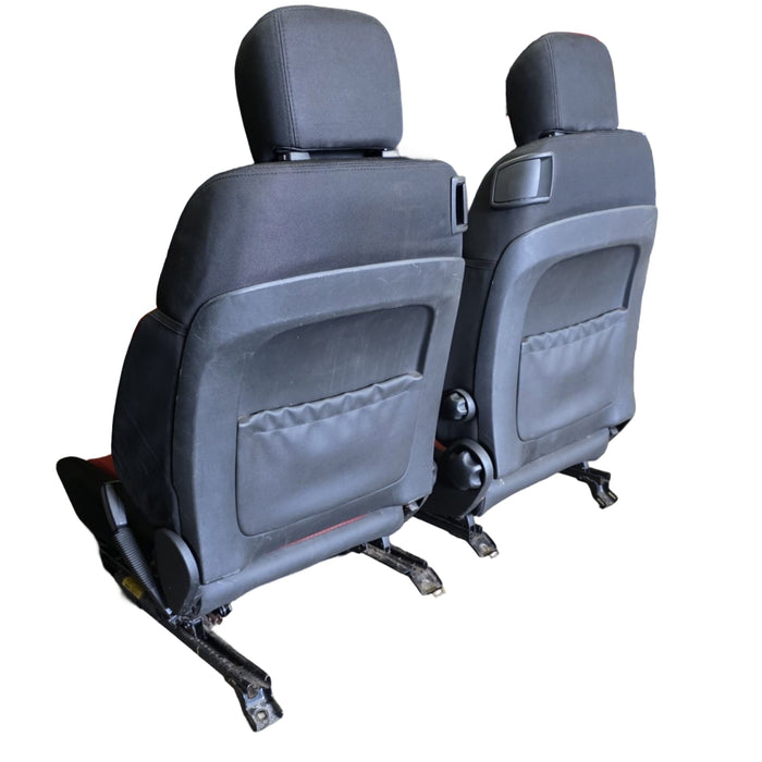 A284 - VE SV6 Holden Commodore Utility - Front Seats Red and Black Cloth - PAIR