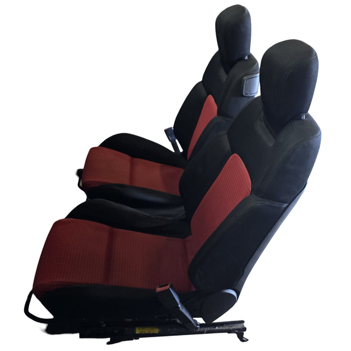 A284 - VE SV6 Holden Commodore Utility - Front Seats Red and Black Cloth - PAIR