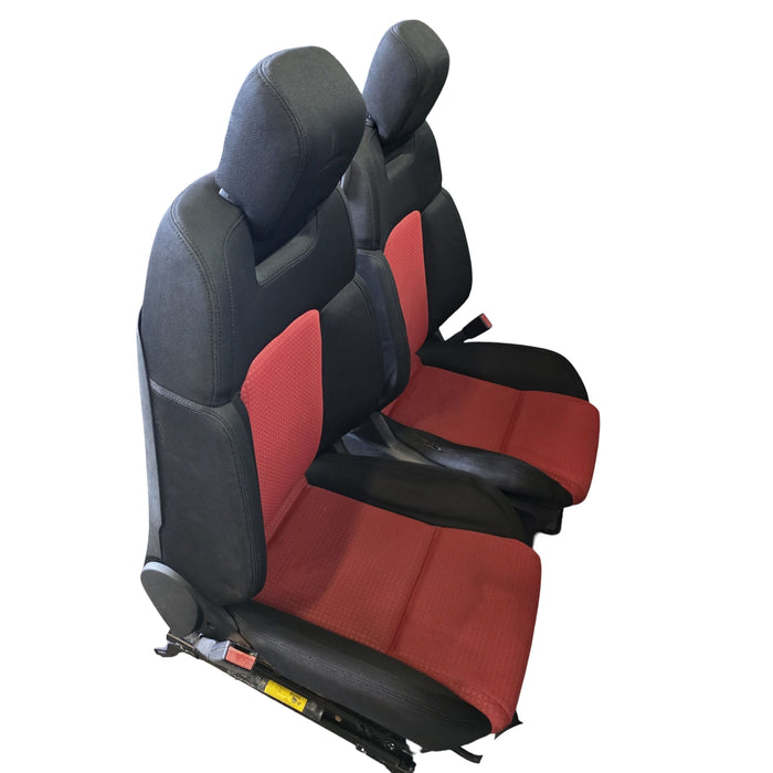 A284 - VE SV6 Holden Commodore Utility - Front Seats Red and Black Cloth - PAIR