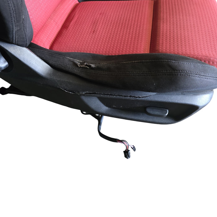 A284 - VE SV6 Holden Commodore Utility - Front Seats Red and Black Cloth - PAIR