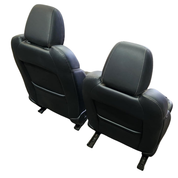 da001 - VF Holden Commodore - Front Leather Seats with white stitching and black suede