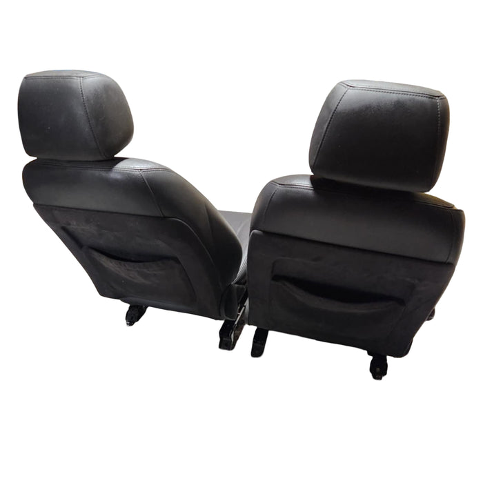 A077 - WM HOLDEN STATESMAN - Front Leather Seats (pair) with seatbelt stalks - Grey