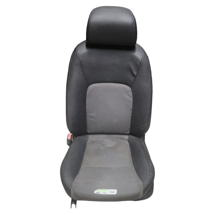 A264 - VE HOLDEN CALAIS - Passenger Front Seat - Two Tone, Cloth and Leather with Seatbelt Stalk and Rails