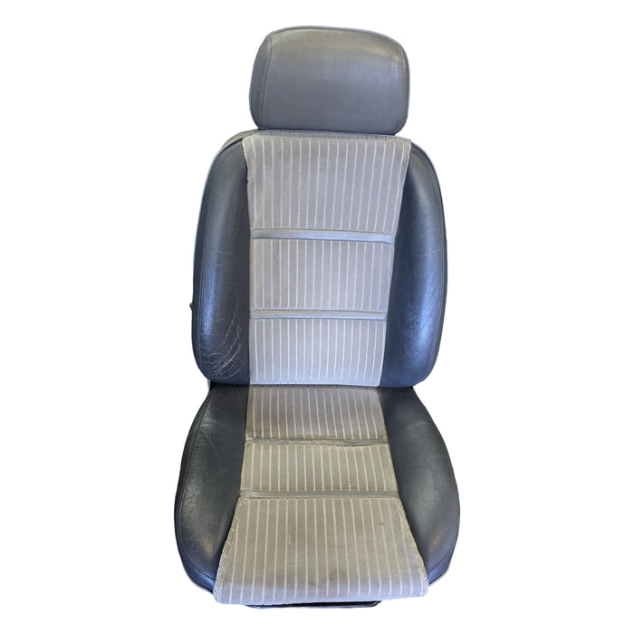 GEO01 - VR Holden Calais - FRONT Seat SET Two Tone Leather and Cloth with rails and seat side plastics