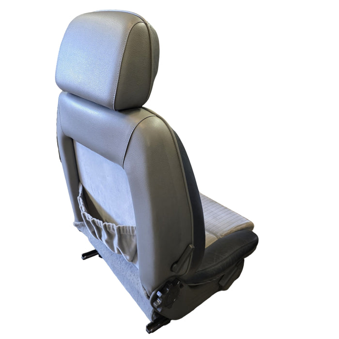 GEO01 - VR Holden Calais - FRONT Seat SET Two Tone Leather and Cloth with rails and seat side plastics
