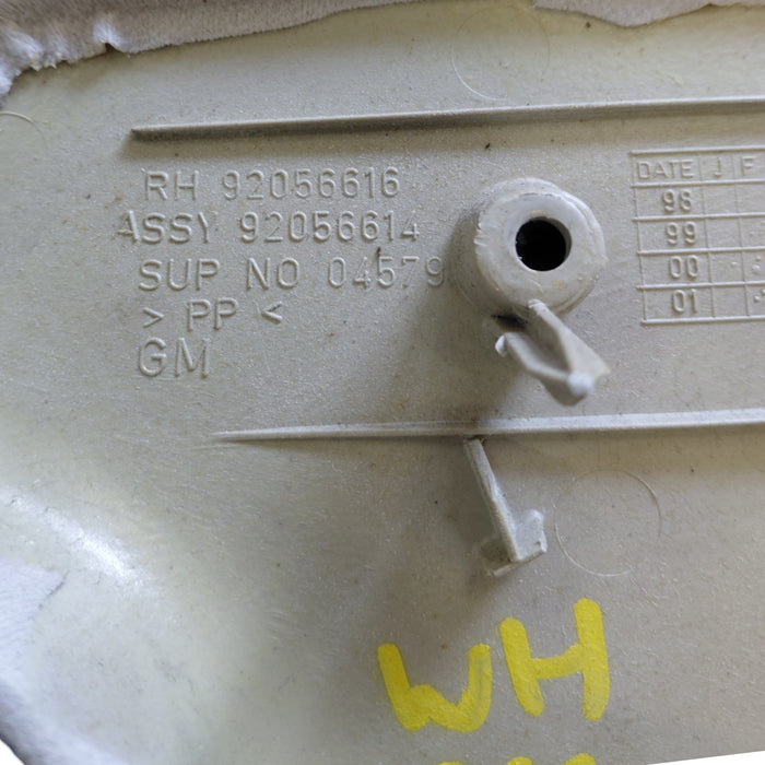 VT, VX, VY, VZ - Holden Commodore - DRIVERS SIDE - Adjustable Upper B-pillar Trim - Beige / Suede part Number 92056616