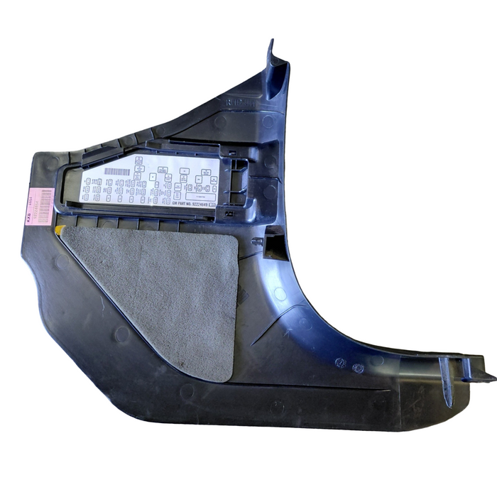 VE Holden Commodore - PASSENGER SIDE - Kick Panel Trim with Fuse Cover Black - Part #92224654