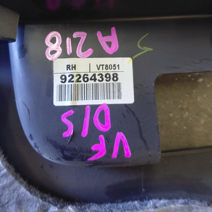 VF Holden Commodore - DRIVERS SIDE - Kick Panel Trim Black - Part #92264398 Trim  #4AA