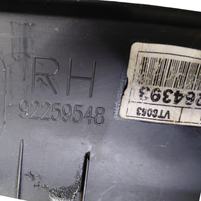 VF Holden Commodore Sedan / Wagon - DRIVERS REAR - Bottom Floor Trim #4AA Black - Part #92259548