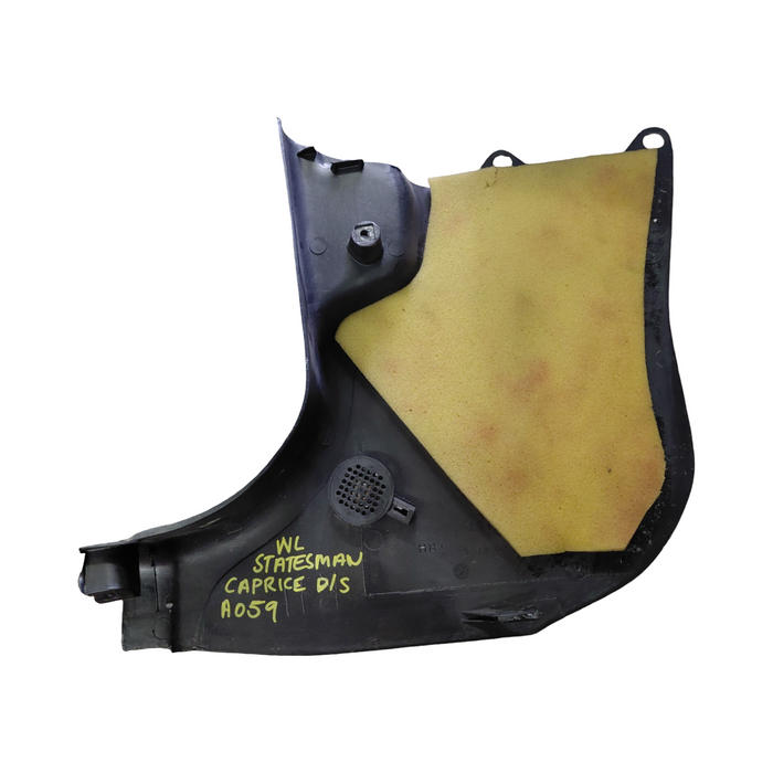 VT / VX Holden Commodore - DRIVER'S SIDE - Kick Panel / Black Plastic - Part #92047030