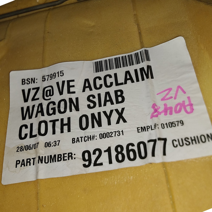 A048 - VZ Holden Acclaim Wagon - Rear Seat - Grey / Cloth