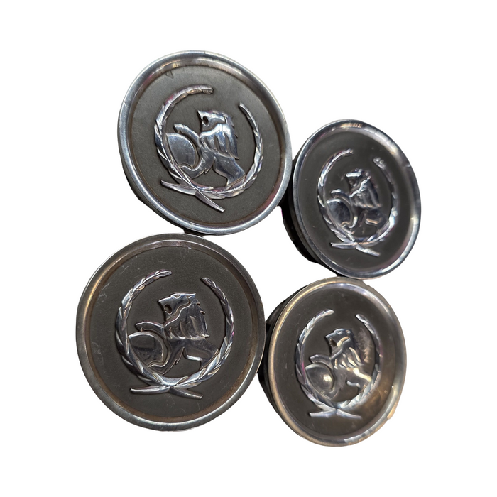 Sm001 - WH Holden Statesman - Centre Cap Set / Grey - Chrome