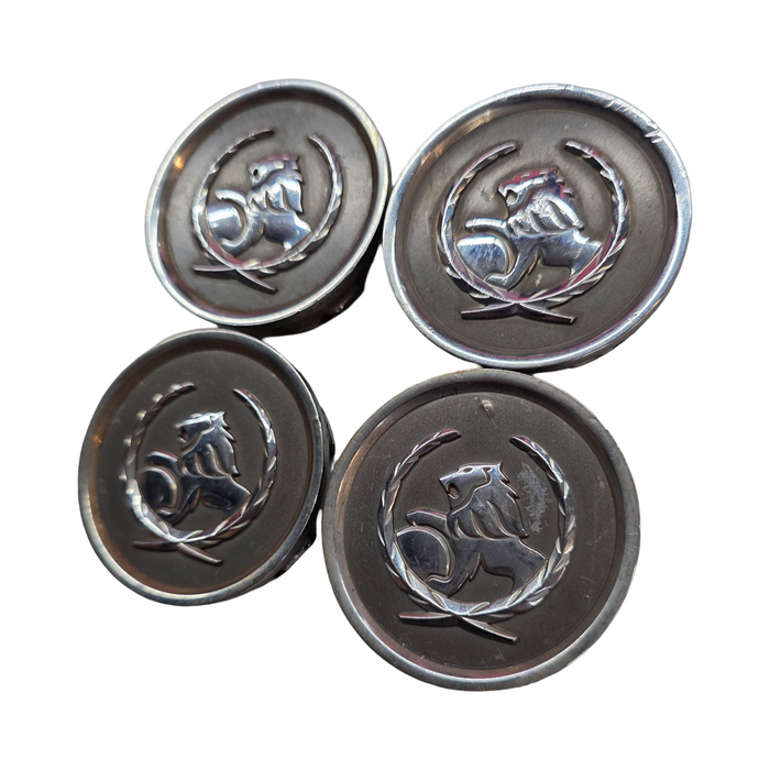 Sm001 - WH Holden Statesman - Centre Cap Set / Grey - Chrome