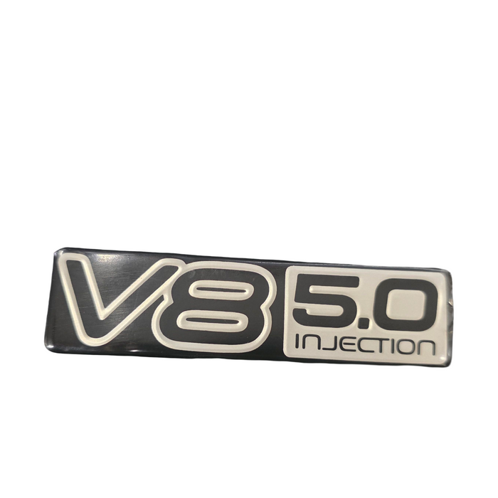 E4005 - GENUINE VP VQ VR VS V8 5.0 Injection Genuine Guard Badge 92035874 10cm x 3cm