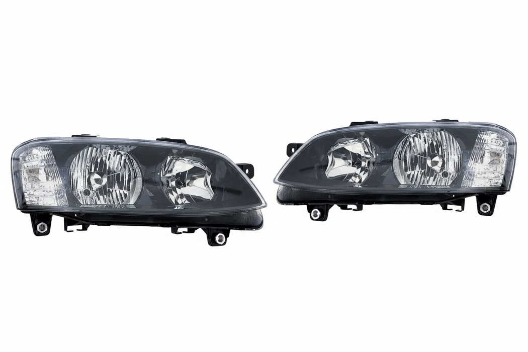 NEW OEM Quality - VE Holden Commodore Series II - Black / Chrome Headlight Non-Projectile SET