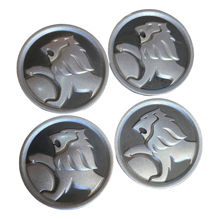 VT, VX, VU, VY, VZ Holden Commodore - Centre Cap Set - Charcoal and Satin Silver GENUINE