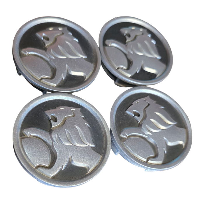 VT, VX, VU, VY, VZ Holden Commodore - Centre Cap Set - Charcoal and Satin Silver GENUINE