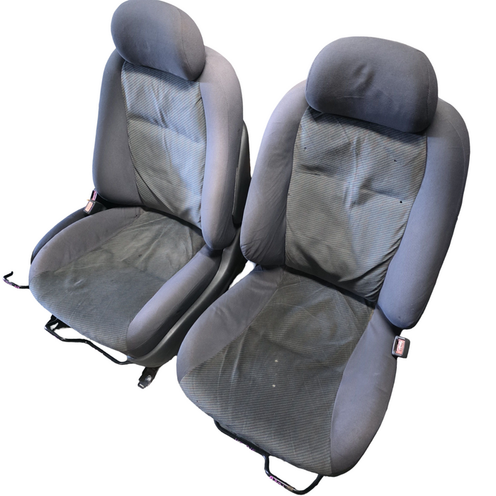 A301 - VT HOLDEN COMMODORE - Front Seats w/ Seatbelt Stalks & Rails (PAIR) - CLOTH TRIM #17i