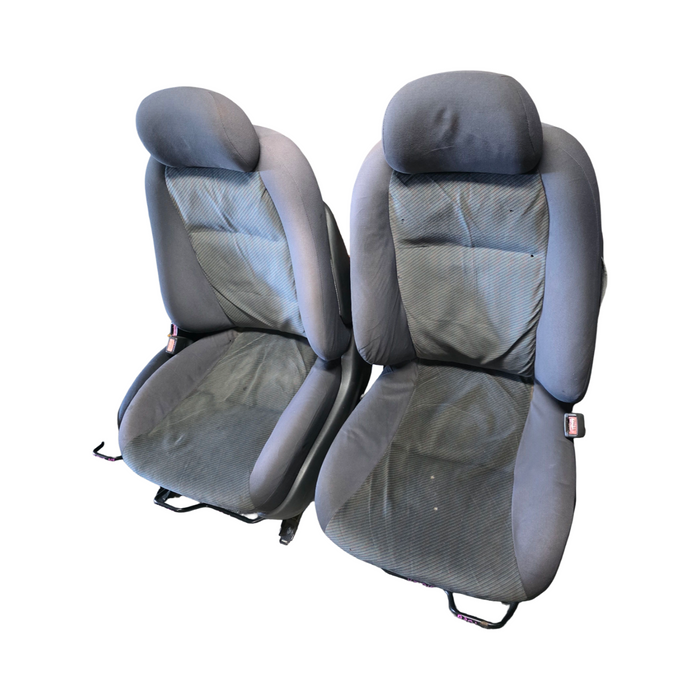 A301 - VT HOLDEN COMMODORE - Front Seats w/ Seatbelt Stalks & Rails (PAIR) - CLOTH TRIM #17i