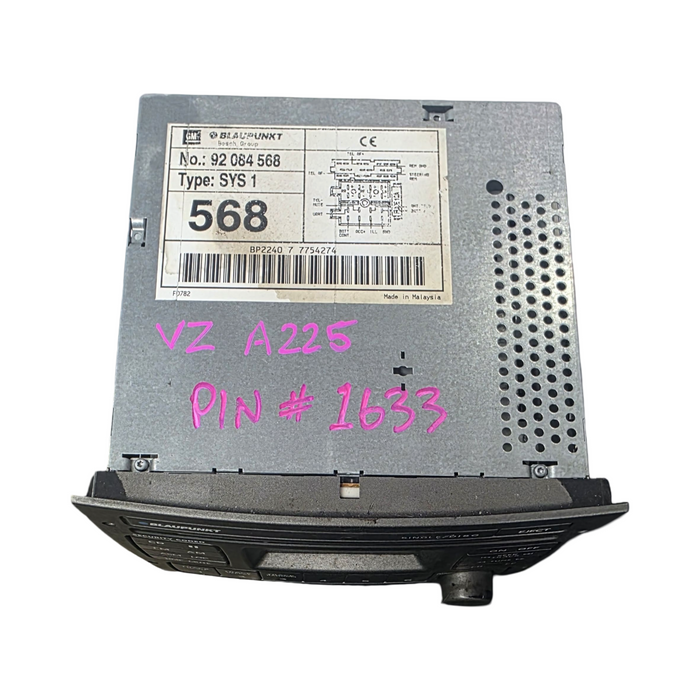 A225 - VZ Holden Commodore - BLAUPUNKT Single Disc Stereo - Pin #1633