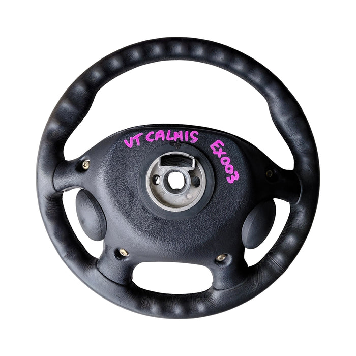 EX003 - VT Holden Calais - Leather Steering Wheel with "SRS AIRBAG" Horn Pad & Switches - TRIM #17i