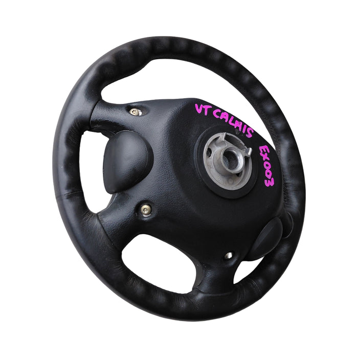 EX003 - VT Holden Calais - Leather Steering Wheel with "SRS AIRBAG" Horn Pad & Switches - TRIM #17i