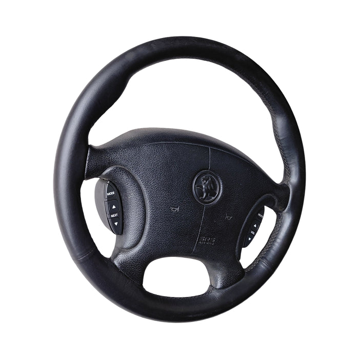 EX003 - VT Holden Calais - Leather Steering Wheel with "SRS AIRBAG" Horn Pad & Switches - TRIM #17i