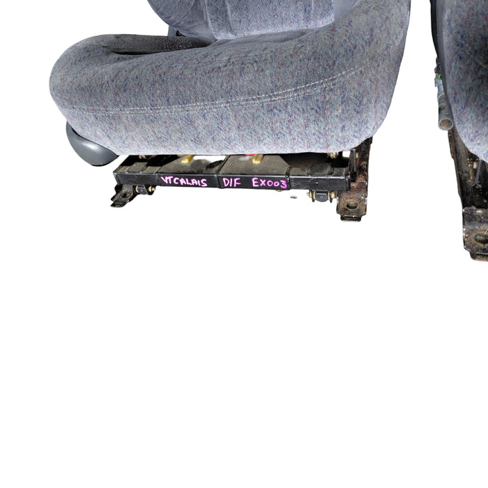 EX003 - VT Holden Calais - Front Seat (PAIR) w/ Side Plastics & Seatbelt Stalks - CLOTH TRIM #17i