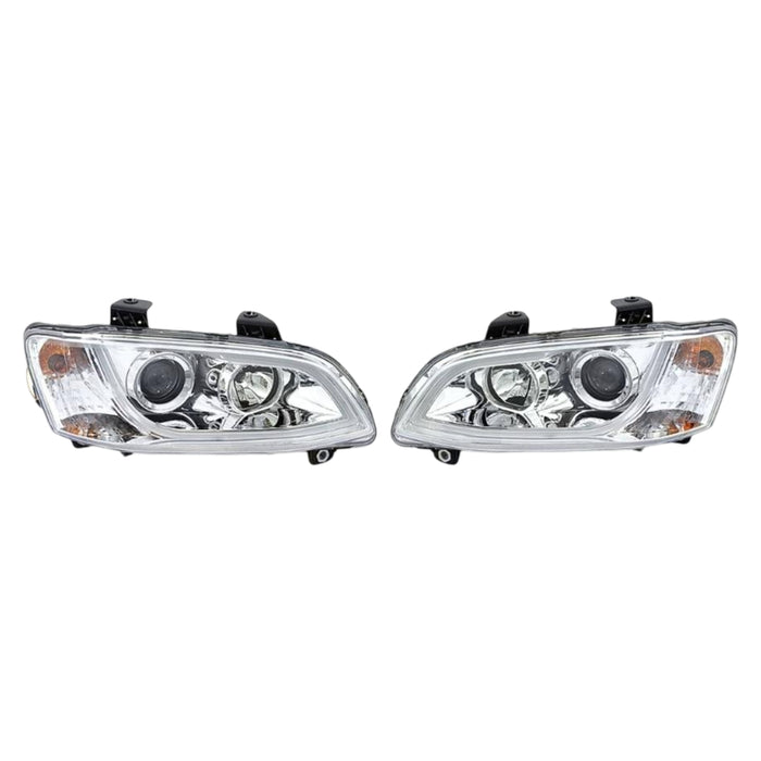New OEM Quality - VE Holden Commodore Series II - Halo LED Chrome Headlight - Set