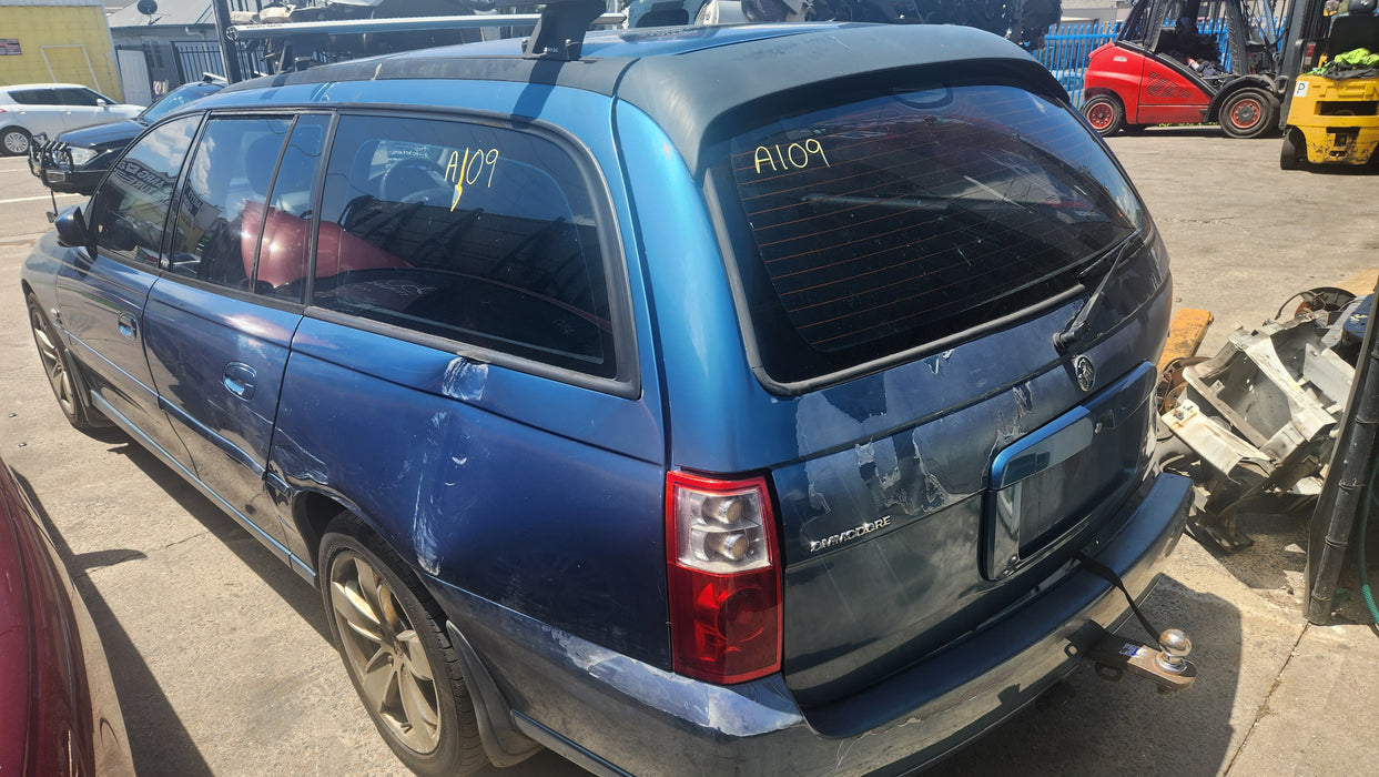 A109 VY, VZ, VX, VT HOLDEN COMMODORE WAGON - Seatbelt Passenger's Rear (BLACK) with plastic bezel trim